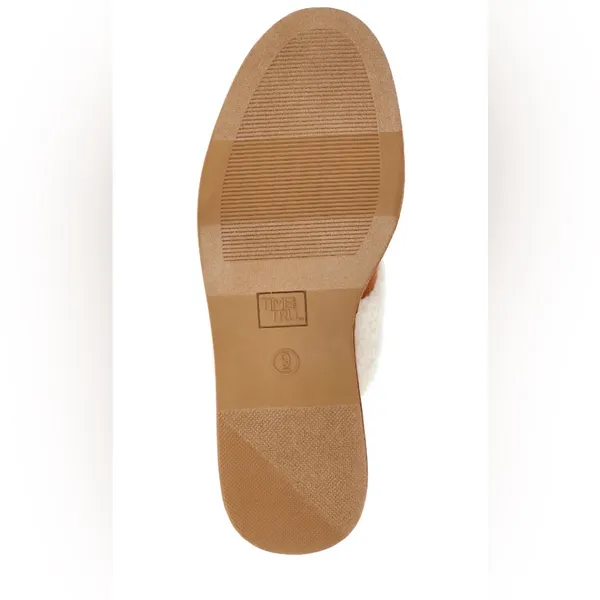 TIME and TRU Womens Wedge Clog Faux Suede/Fur Size 11 Memory Foam Insole New - Image 6