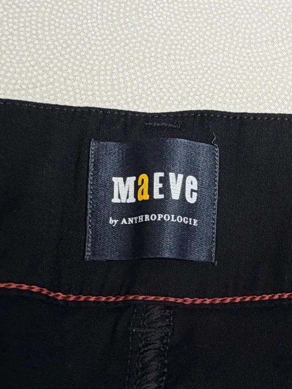 Maeve Anthropologie The Colette Pants Size 30 Black Linen Blend Wide Leg - Image 4