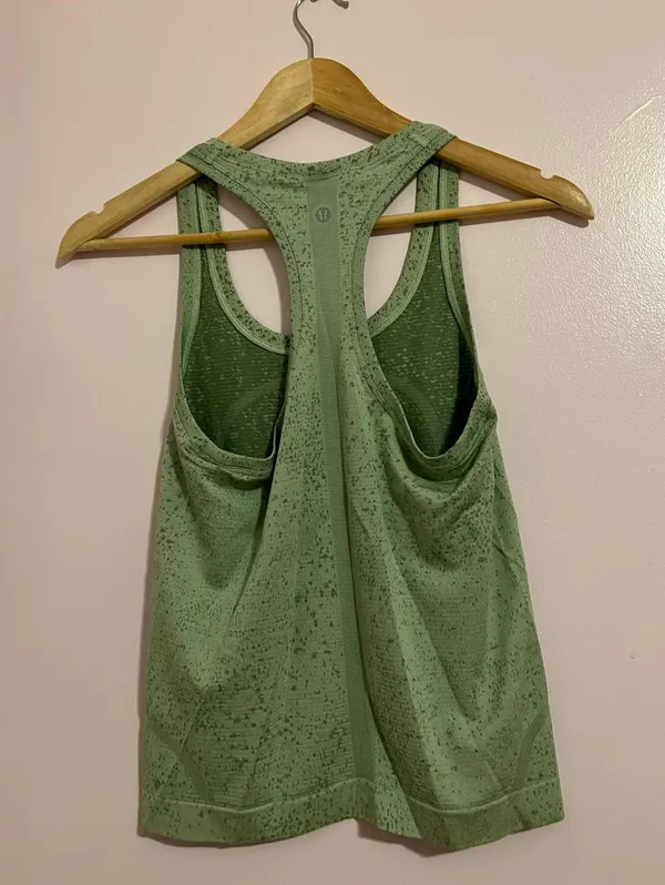 Lululemon Swiftly Tech Racerback Tank Top 2.0 *Race Length Distorted Noise Creamy Mint / Cedar Green 4 - Image 8
