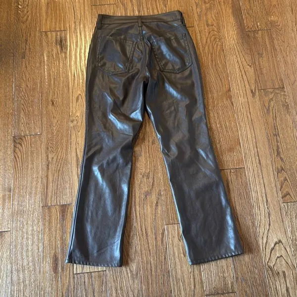 Old Navy high rise bootcut brown faux leather pants 0 - Image 11