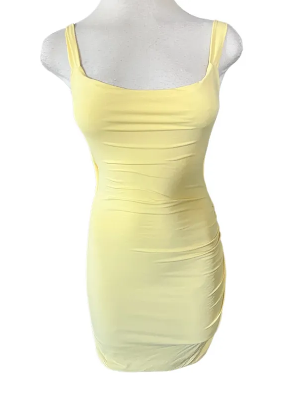 PRINCESS POLLY Kassanda Mini Dress Yellow Size 4 - Image 4