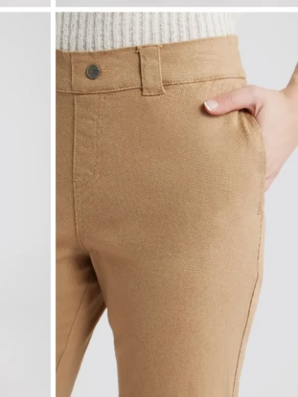 Hue Kick Flare Stretch Cotton Pull-On Pants, Tannin, Size Medium, NWT - Image 3