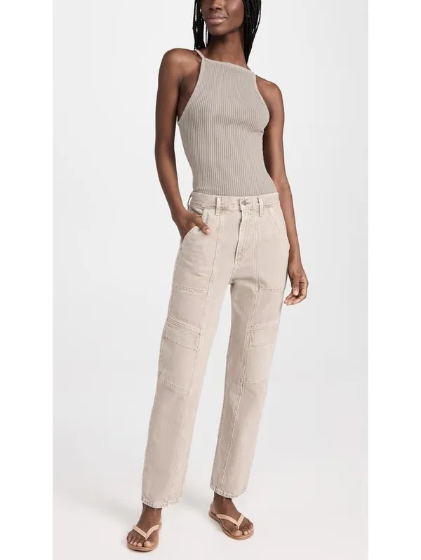 AGOLDE Cooper Cargo Pants 25 Ecru Organic Cotton High Rise Utility Denim - Image 3