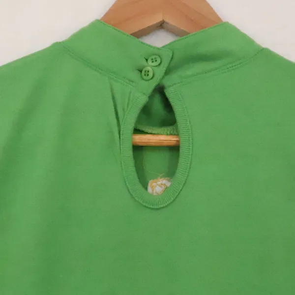 Vintage 80s 90s Stefano Drop Waist Dress Womens Size M Green Tennis Preppy - Image 9