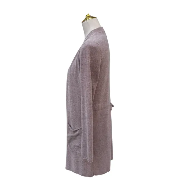 Barefoot Dreams‎ Santa Monica Long Cardigan CozyChic Ultra Lite Sz XS Mauve - Image 4