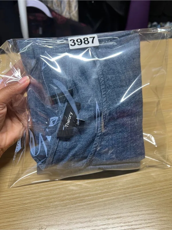 Theory Ulrika B Chambray Denim One Shoulder Dress Blue Size 10 - Image 12