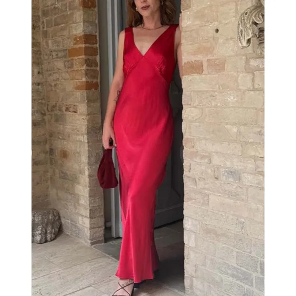 Rumored Sunset Strip Maxi Dress Cranberry LARGE Slip Cranberry‎ Red Sexy $128 - Image 4