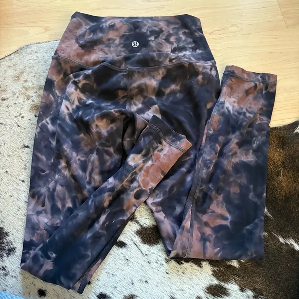 LULULEMON Align Pant 25" Diamond Dye Graphite Grey Pink Pastel‎ Size 4 - Image 5