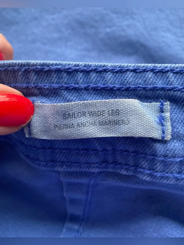 Universal Thread high waist sailor wide leg indigo blue denim jeans fall winter - Image 3