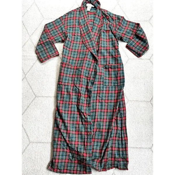 Vintage Lanz of Salzberg Green/Red Plaid Holiday Winter 100% Cotton Nightgown - Image 6