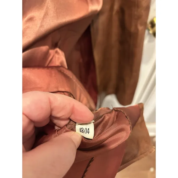 Vintage Skin Gear Brown Napa Leather Trench Coat Long Belted Button Front Medium - Image 11