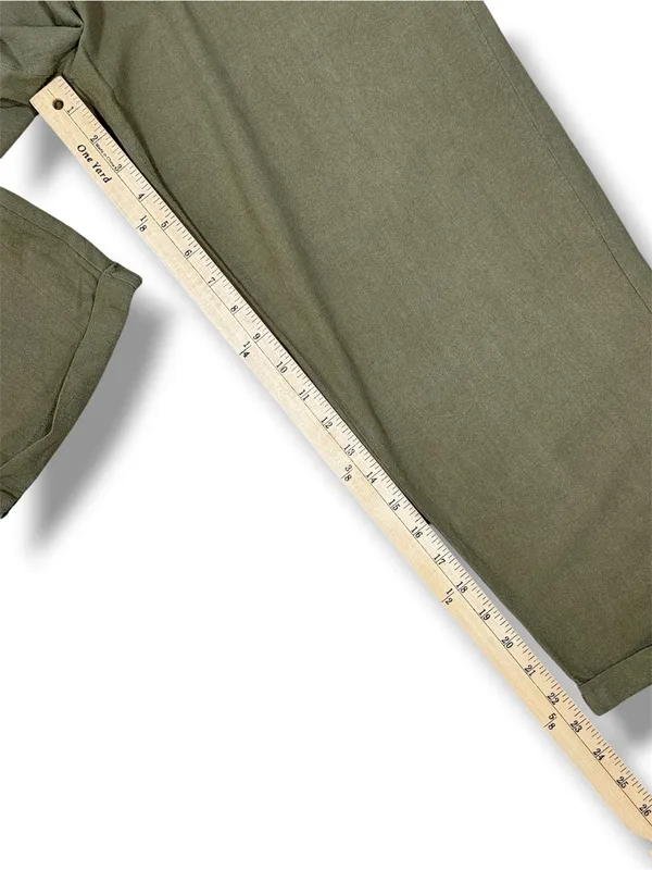 Emery‎ Rose Cotton Front Pocket Cuffed Overalls Jumpsuit Olive Green Large - Image 12