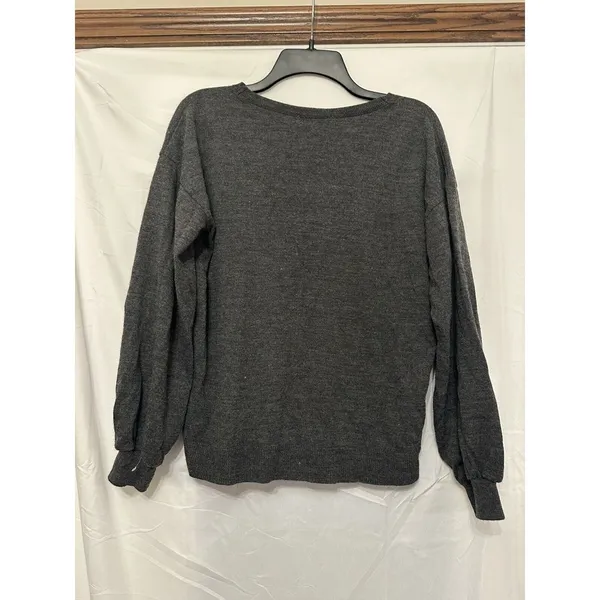 ASOS Womens Sweater Size 4 Small Charcoal‎ Gray Knit V-Neck Lightweight - Image 4