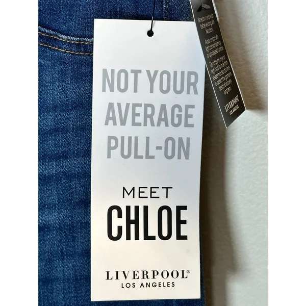 Liverpool Chloe Pull-On Jeans Womens 4 Blue Crop Cantrell Stretch Denim - Image 6