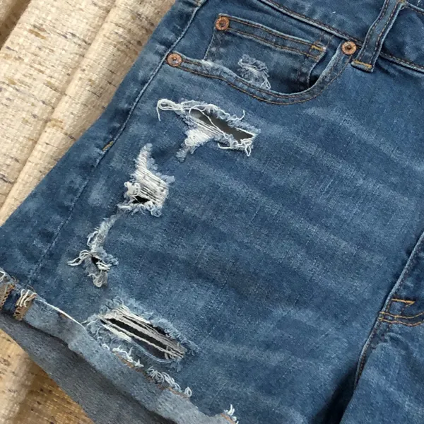 American Eagle Outfitters Super Stretch High-Rise Distressed Shortie - Image 2