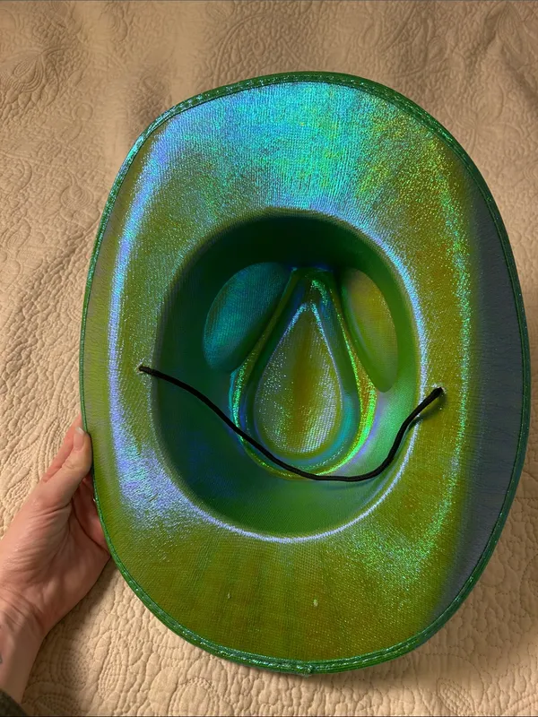 Iridescent Green Jeweled Women's Cowboy Hat - Image 5