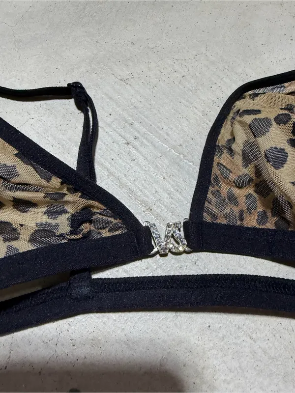 Victoria’s Secret Sheer Leopard Print Triangle Bralette small - Image 4