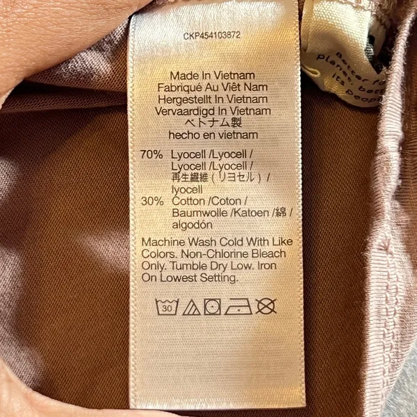 806 | Madewell Soft V-Neck‎ Pink Lyocell Cotton Casual Minimalist Women Medium - Image 6