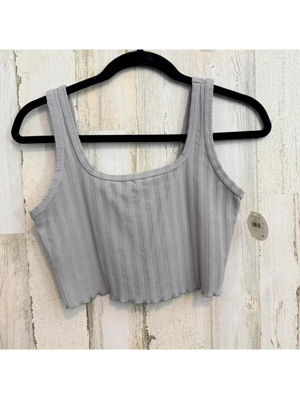 Offline Aerie Women's Small Petite Ribbed Crop Tank Gray Stretch - Image 3