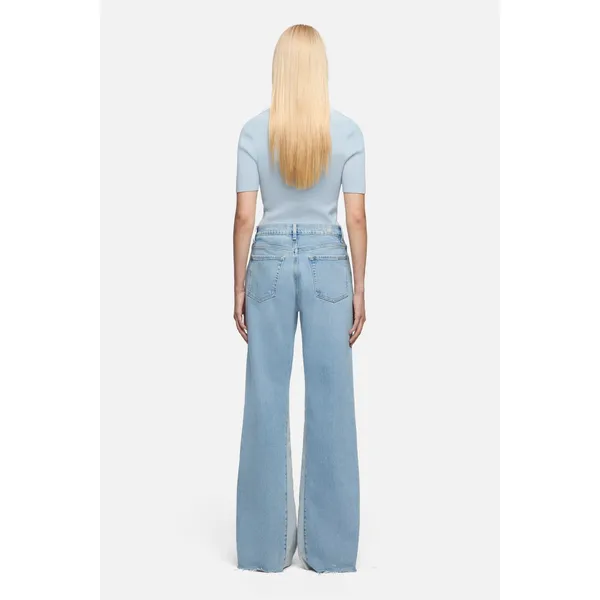7 For All Mankind Paneled Lotta Wide Leg Jeans Seabreeze Blue Size 28 NWT - Image 4