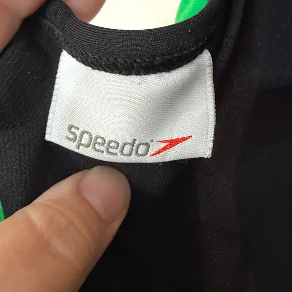 Speedo Endurance+ Swimsuit Womens Medium Black Green White‎ Crossback One Piece - Image 5
