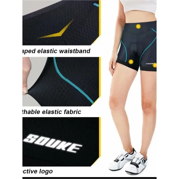 SOUKE Sports Women's Large 4D Padded Quick Dry Cycling Underwear Shorts - Image 4