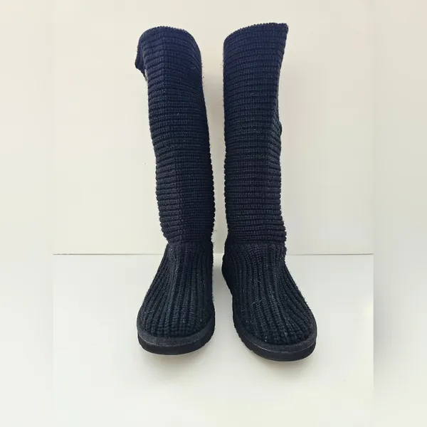 UGG Australia Lattice Cardy Knit Boots Black Size 8 - Image 4