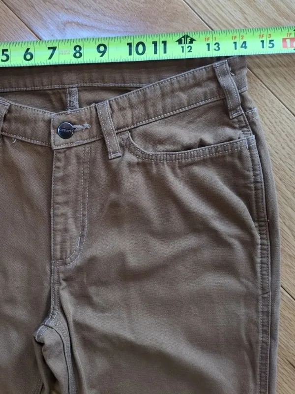Carhartt SALES SAMPLE Womens Sz 4 Brown Canvas Carpenter Work Pants Pima Nylon - Image 6