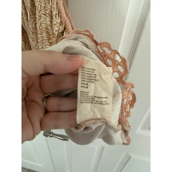 Anthropologie Let Me Be Eyelet Tiered Swing Top Blush Romantic Boho Cottagecore - Image 7