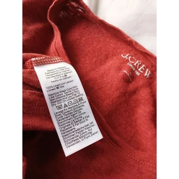 100% Linen Short Sleeve Cropped Top J. Crew - Image 3