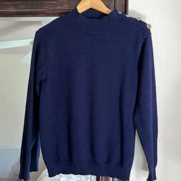 Amazon Kirundo Navy Button Mockneck medium - Image 3