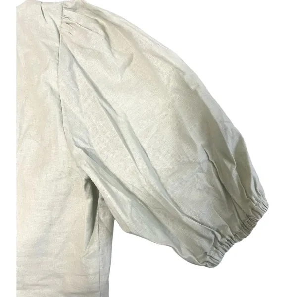 ANTHROPOLOGIE O.P.T Light green Puff sleeve blouse - Image 4