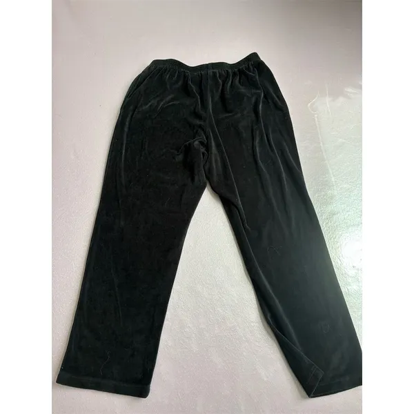 Alfred‎ Dunner Women's Black Velour Sweatpants Size S Elastic Waist - Image 2