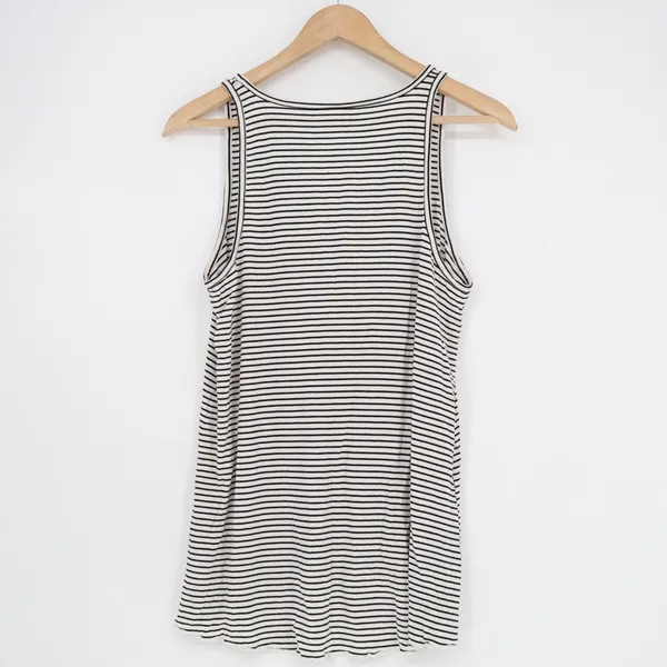 American Eagle Outfitters Soft & Sexy Tank Top Womens Medium White Black Striped - Image 5