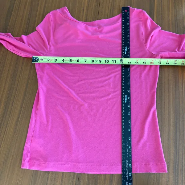 Vintage Banana Republic Top M Hot Pink Side Tie Boatneck Y2K Barbie Bimbo Girly - Image 7