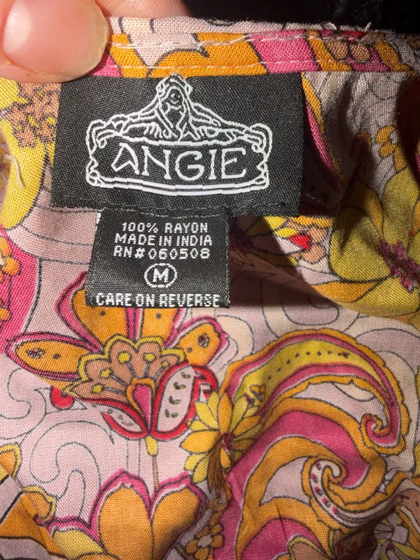 NWT Angie Paisley Floral Groovy Hippie Knot Front Crop Top Size Medium. - Image 6