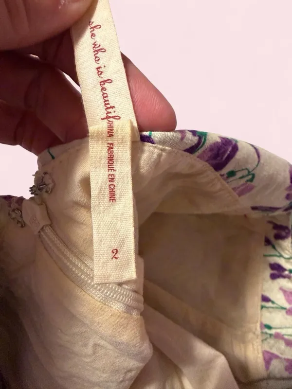 Anthropologie Maeve wisteria lane Green and Purple Vine-Print Midi Dress - Image 4