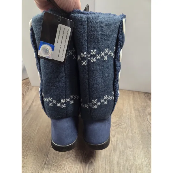 Campus Footnotes NWT Illinois Fighting Illini Boots Navy Tall Sweater 9/10 - Image 5