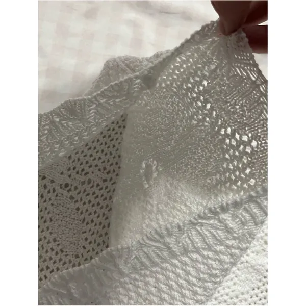 wild fable White Crochet Slip Dress with Floral Appliqués - Image 3