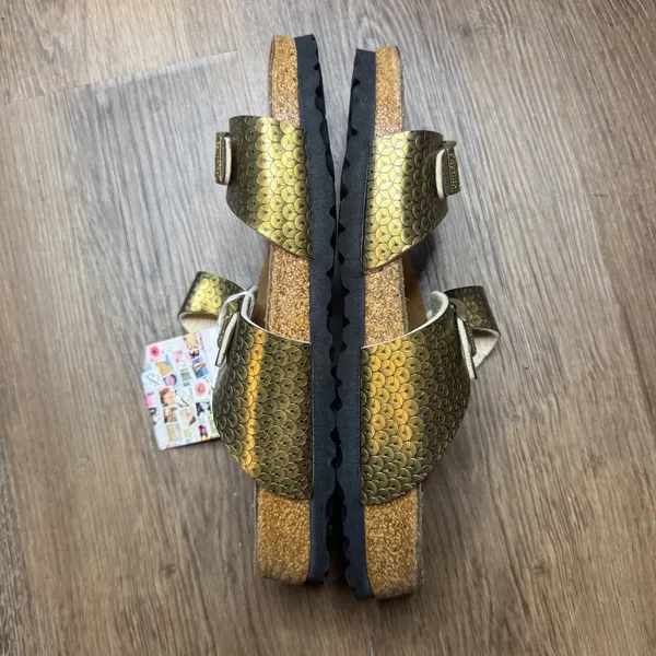 Papillio Sandals Women's Arizona Scale Pattern Metallic Gold Size 41 L10 M8 - Image 10