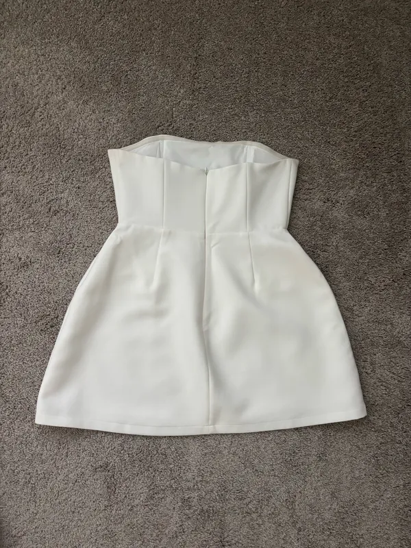 Odd Muse Strapless Dress White Size M - Image 9