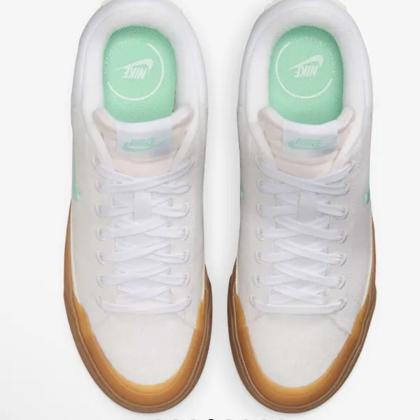 Nike Court Legacy Lift White Sneakers with Gum Soles and Mint Accents Size 8‎ - Image 12