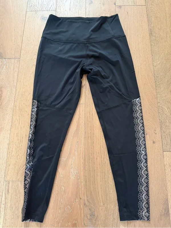 Beyond Yoga Black Faux Lace Leggings - Image 2