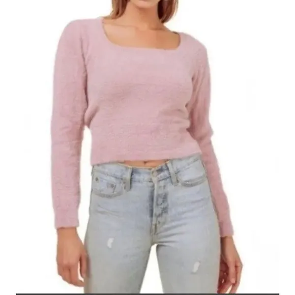 ASTR The Label Square Neck‎ Sweater XL Soft Pink - Image 9