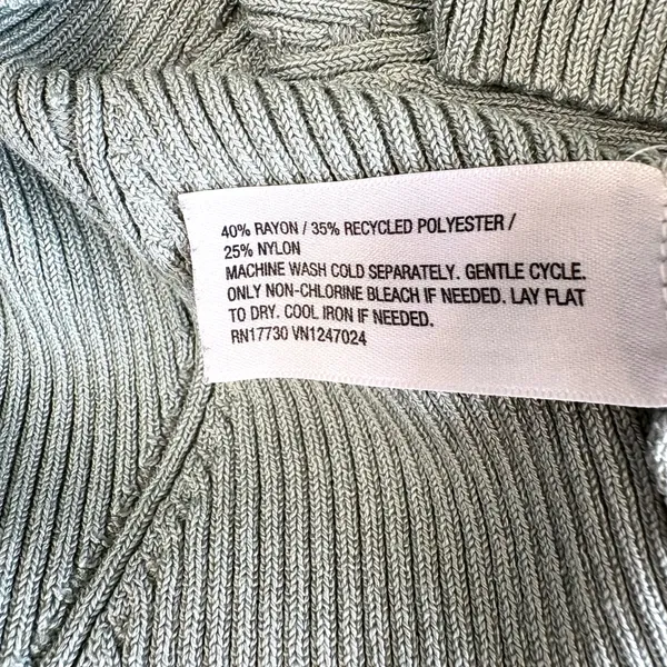 Future Collective Ribbed Knit Flare Sleeve Sweater in Sage Green Large - Image 7