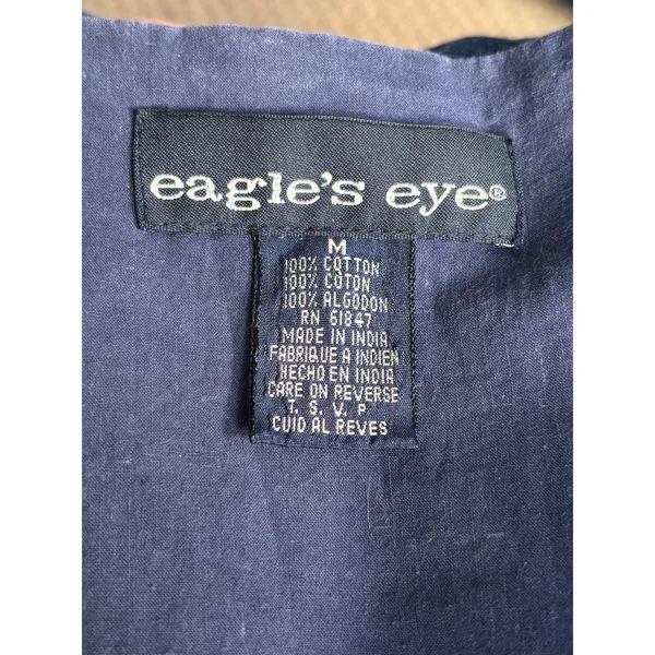 Vintage Eagle’s Eye Patchwork‎ Denim Vest Quilted Embroidered Cottagecore Artsy - Image 5
