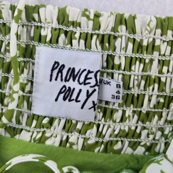 Princess Polly‎ Tasmin Green Floral Mini Dress Spaghetti Strap Tie Front US 4 - Image 7
