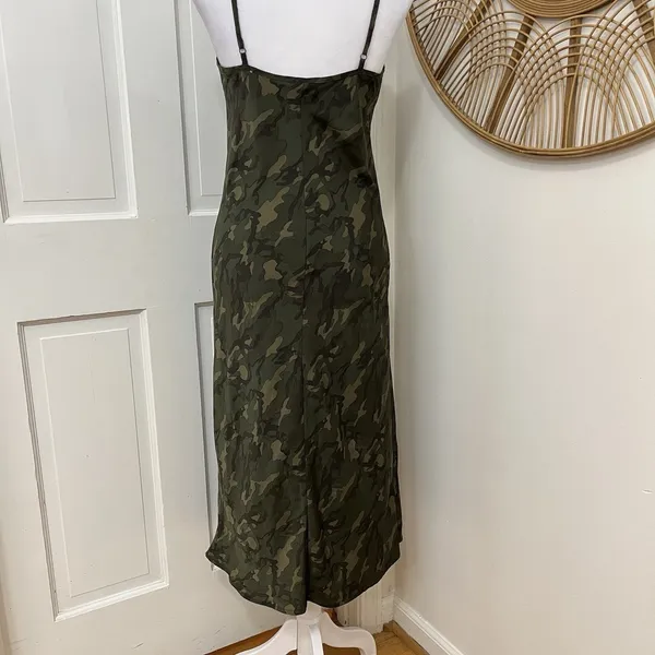 Wild Fable Slip Dress Forest Green Camo Midi S Lace Trim Grunge‎ Woodland Festival Y2K Boho - Image 5