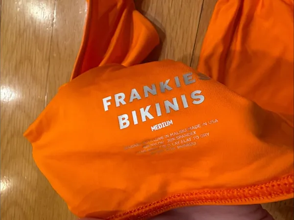 Frankie's Bikinis Orange Wireless Swim Bralette - Image 3