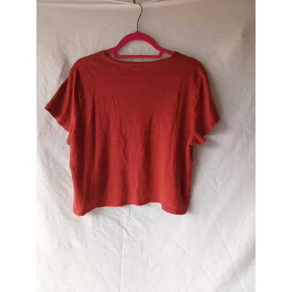 100% Linen Short Sleeve Cropped Top J. Crew - Image 2